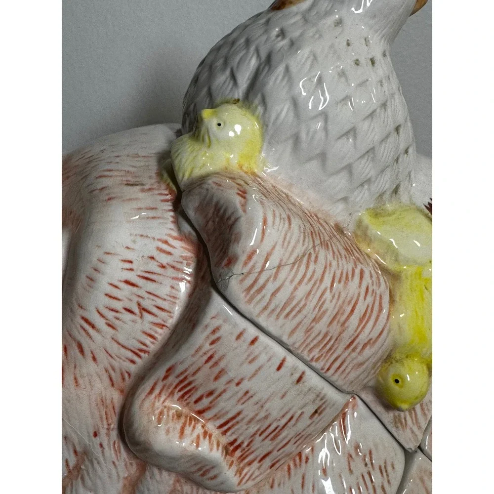 Vintage Pig Cookie Jar Oversized 3 Piece Ceramic Farmhouse Kitchen Decor Hen‎